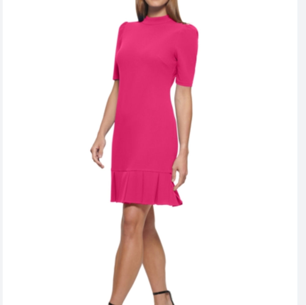 DKNY Mock Neck Sheath Dress